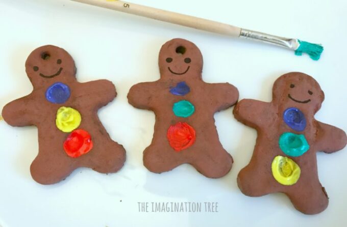 Fingerprint gingerbread men ornaments